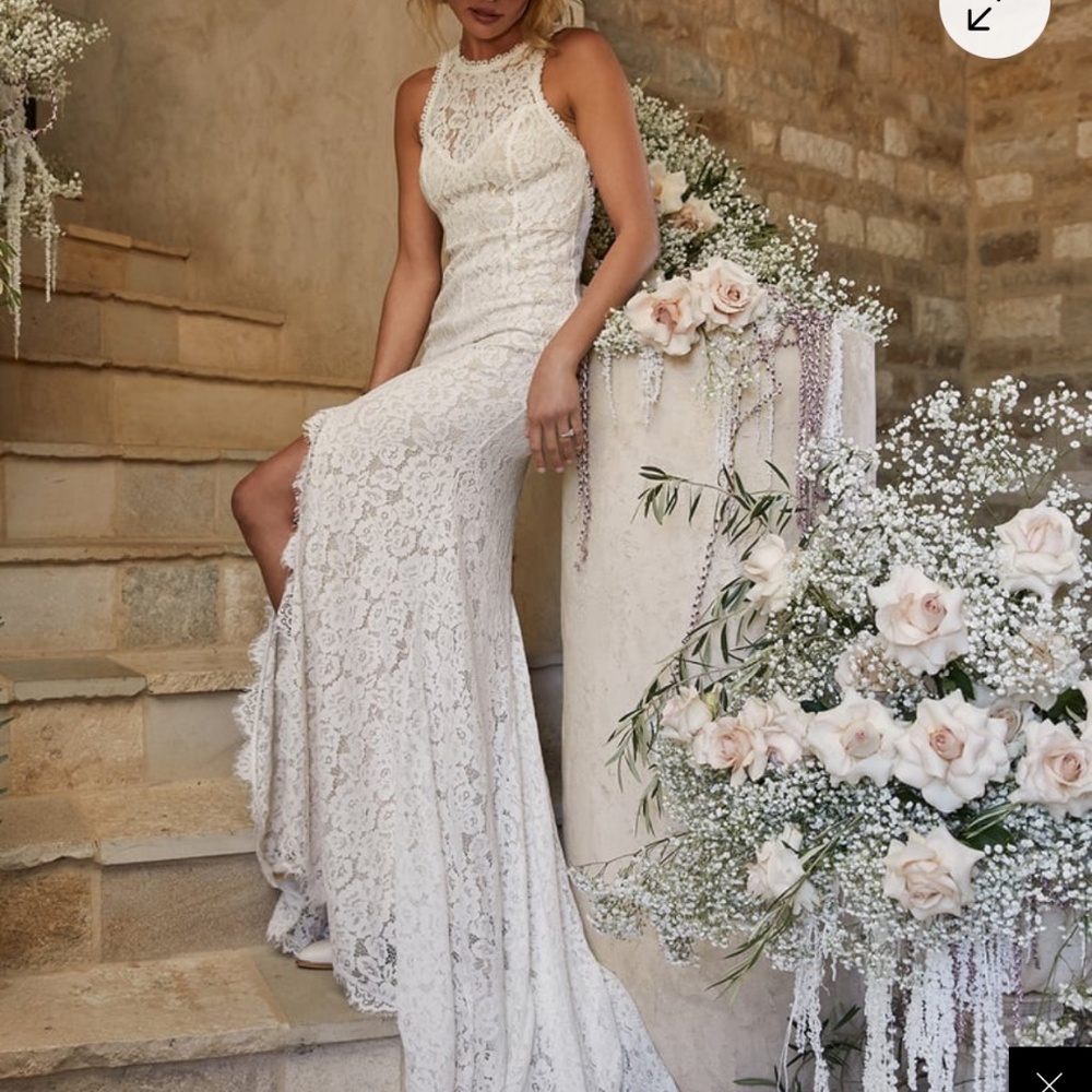 Lulus Love Everlasting White Floral Lace Mermaid Maxi Dress - Size S